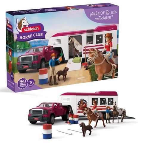 Coffret Pick-Up Et Sa Grande Remorque Équestre, Schleich 42705 Gamme Horse Club