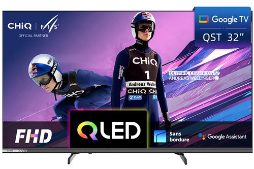 L32QST Téléviseur Intelligent 32 Pouces QLED avec Google TV,Pleine HD HDR10,Son Dolby Audio DBX TV