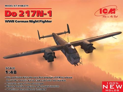 Do 217n-1,wwii German Night Fighter (100% New Molds)- 1:48e - Icm