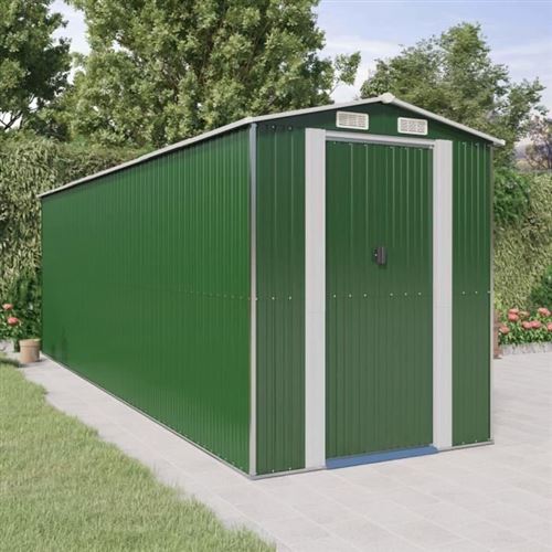 Vidaxl - Abri de jardin Vert 192x606x223 cm Acier galvanis&eacute;