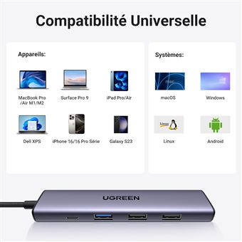 Hub USB C 8 En 1 Con HDMI 4K, Ethernet Y Carga PD 100W | Compatible Con MacBook, IPad, Surface, Galaxy