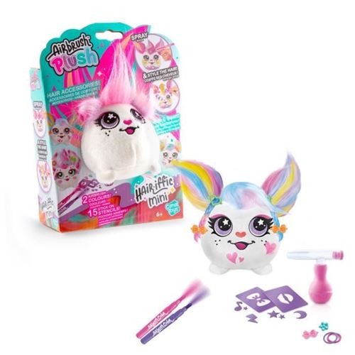 Non Communiqué Multicolore Canal Toys - Airbrush Plush - Mini Peluche Hair'iffic A Coiffer Et Décorer Avec Feutres - Air 038 - Modele Peluche Aléatoire