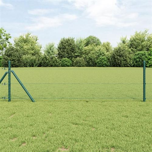 Non Communiqué Vert Vidaxl Clôture Hexagonale E 0.4X25 M En Acier 42005366