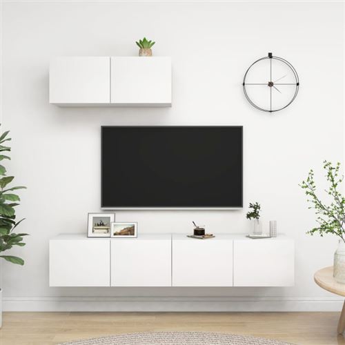 Non Communiqué Blanc Meubles Tv 3 Pcs Bois D Ingénierie