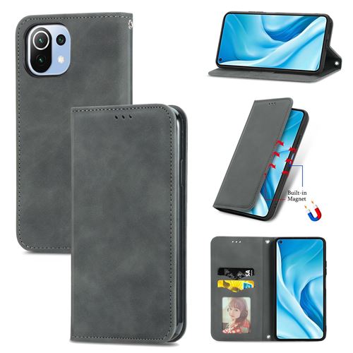 MPFRANCE Housse pour Xiaomi Mi 11 Lite 4G/5G Gris [Velours]