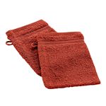 Lot de 2 Gants de Toilette "Tendresse" 15x21cm Rouge