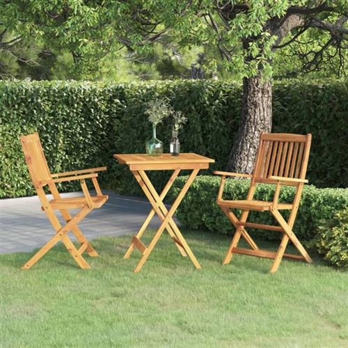 Non Communiqué Marron Vidaxl Mobilier À Dîner De Jardin Pliable 3 Pcs Table Et Chaises D'extérieur Ensemble De Salle À Manger De Patio Terrasse 3058253