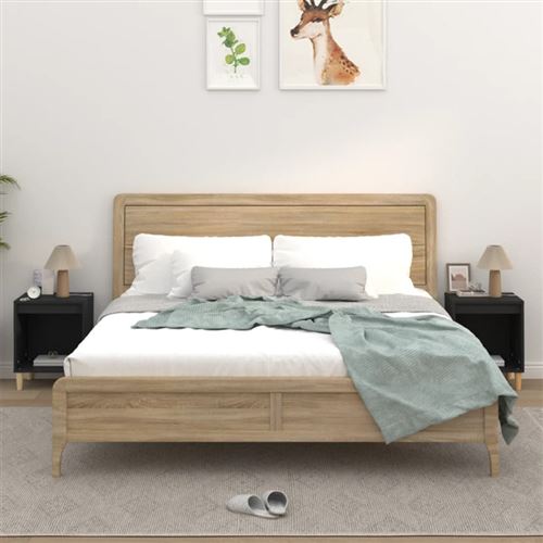 Vidaxl Noir Tables De Chevet 2 Pcs 40X35x50 Cm - Image 2