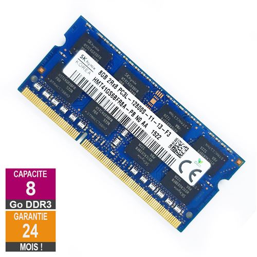Barrette Mémoire 8Go Ram Ddr3 Hynix Hmt41Gs6Bfr8A-Pb So-Dimm Pc3L-12800U 2Rx8