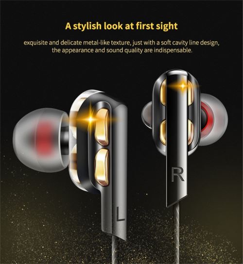 QKZ AK4 double Pilotes écouteurs basse Sport casque stéréo avec micro Earbuds Pealer1031