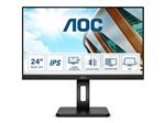 AOC 24P2Q - Écran LED - 24" (23.8" visualisable) - 1920 x 1080 Full HD (1080p) @ 75 Hz - IPS - 250 cd/m² - 1000:1 - 4 ms - HDMI, DVI, DisplayPort, VGA - haut-parleurs - noir