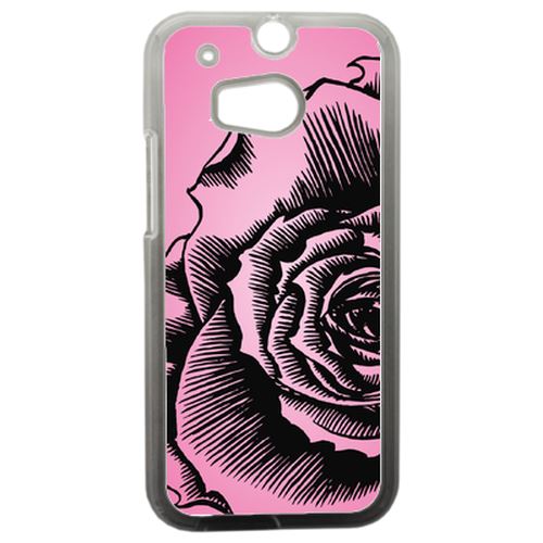 Coque Fleur Fond Fond Rose Pale Compatible Htc One 2 M8 Transparent