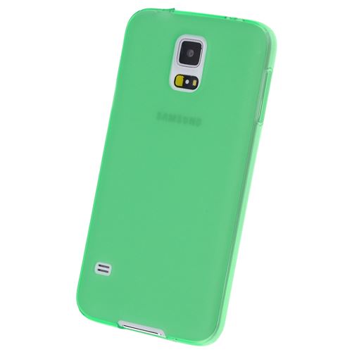 doupi PerfectFit Coque pour Samsung Galaxy S5, avec intégrés dans les bouchons de poussière housse de protection mat transparent, vert