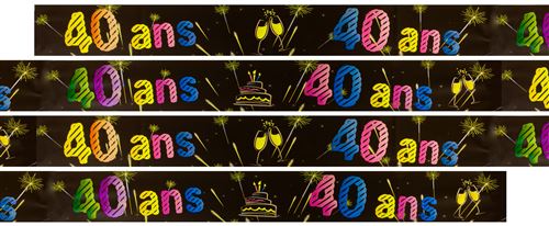 Lot de 10 Bannières métallisées 40 Ans - 3,60 m