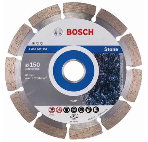 Lame Scie Circulaire Bosch 2608602599 Disque à Tronçonner Diamanté Standard For Stone 150 X 22,23 X 2 X 10 Mm