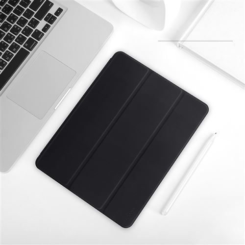 Etui en PU avec support tripliure et porte-stylo noir pour votre Apple iPad Pro 12.9 pouces (2020)/(2018)