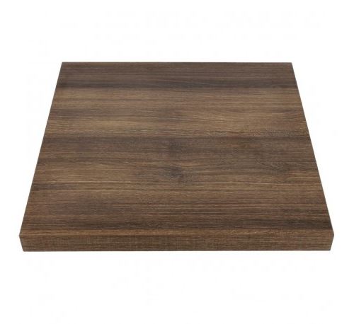Plateau de table carré 700 mm effet bois chêne rustique - Bolero - Mélamine