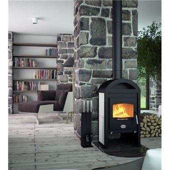 Poêle à bois meland blanc 12kw - 1