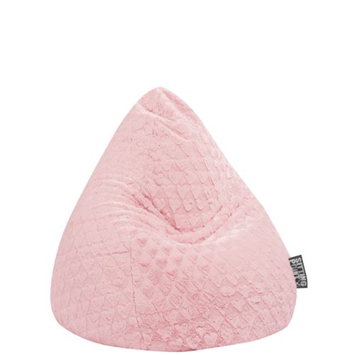 Pouf Fluffy Hearts L rose clair
