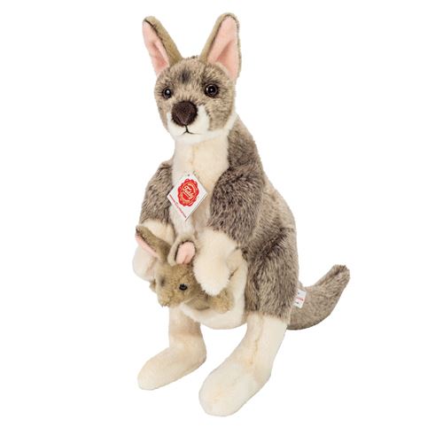 Peluche kangourou et son bébé 33 cm