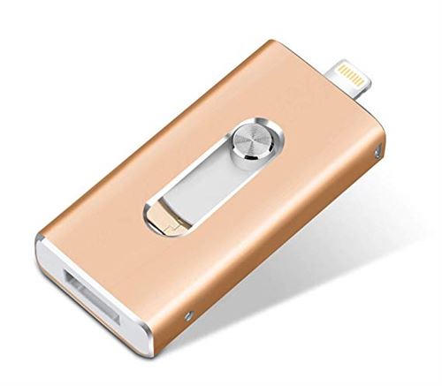 VSHOP® 64 Go Clé USB OTG Clé USB 3.0 Flash Drive Connecteur Carte mémoire Stockage Externe PC -Gold-