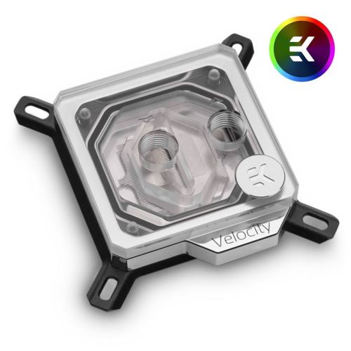ek water blocks ek water blocks ek-velocity d-rgb - nickel + plexi noir