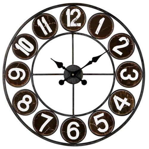 Horloge Loft noir 60 cm, Métal - marque française