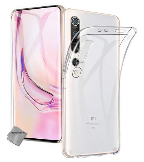 Coque silicone gel fine pour Xiaomi Mi 10 / Mi 10 Pro avec verre trempe - TPU TRANSPARENT