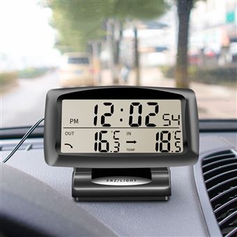 Horloge solaire numérique de voiture avec LCD heure date affichage de la  température accessoires automatiques