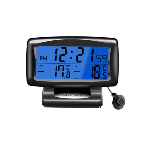 2en1 Voiture Numérique LCD Température Thermomètre Horloge Auto