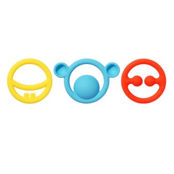 Set de 3 anneaux de dentition tactiles Jaune, Rouge et Bleu NIGI, NAGI & NOGI - MOLUK