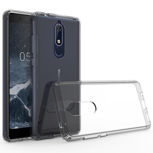 Coque Souple en Gel Silicone pour Nokia 5.1 Carbone effet Brossé - Transparent