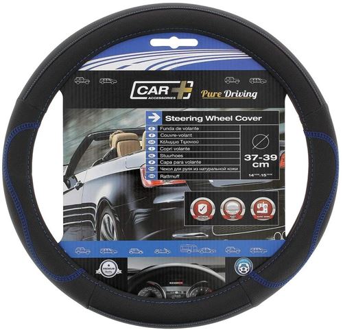 Race Sport housse de direction de voiture 37 - 39 cm PVC noir/bleu