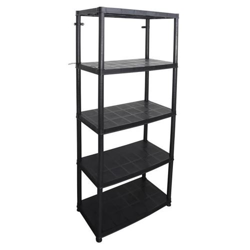 COGEX Etagere - 5 Plateaux - 71 x 38 x 170 cm - Noir