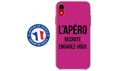 Coque souple pour Apple iPhone XR avec impression Motifs l'apéro recrute fushia