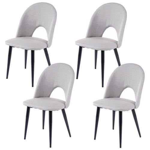 4x chaise de salle à manger MENDLER HWC-D73, fauteuil, tissu gris