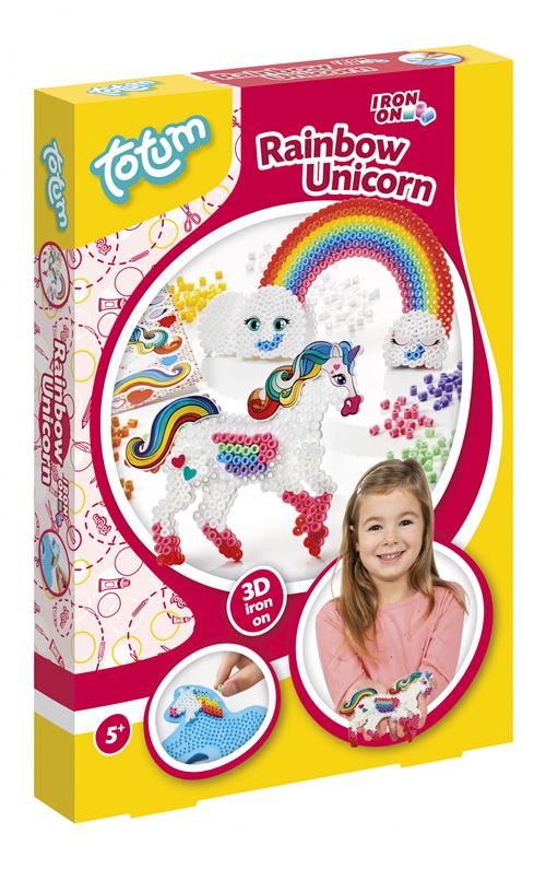 Totum set de perles à repasser licorne 3D multicolore 3-pièces