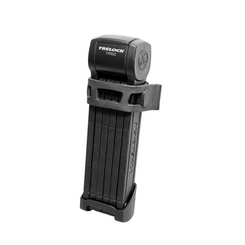 Antivol velo pliable a cle l 85cm trelock fs380 trigo noir avec support