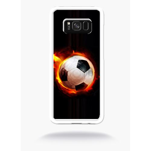 Coque Ballon De Foot En Feu Compatible Samsung S8+ Bord Transparent