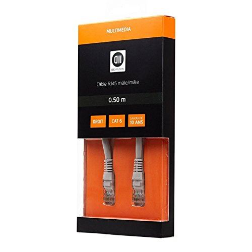 D2 Diffusion D2RJ45D050 Câble Ethernet RJ45 Mâle/Mâle 0,50 m Gris