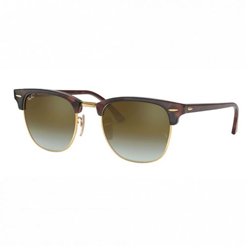 Lunettes de soleil Ray-Ban Clubmaster Flash Ecaille/Doré Vert Miroité Dégradé