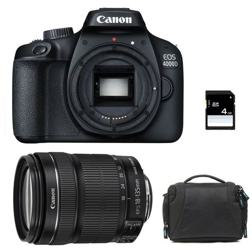 Canon Eos 4000D + 18-135 Is Stm + Sac + Sd 4Go