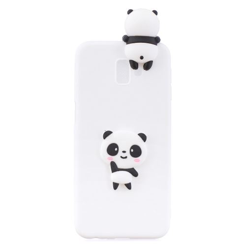 Coque en TPU impression de motifs de poupées mignonnes en 3D panda/fond blanc pour votre Samsung Galaxy J6 Plus J610F/J6 Prime