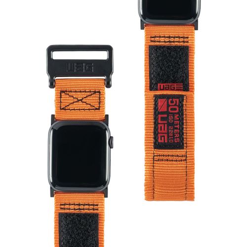 UAG Apple Watch Band 45mm/44mm/42mm, Series 7/6/5/4/3/2/1/SE - Active Orange - Bracelet de montre pour montre intelligente - 152 - 210 mm - orange - pour Apple Watch (42 mm, 44 mm)