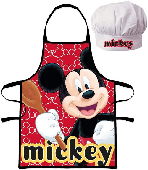 Kids Licensing tablier et toque de chef garçons 36 cm polyester rouge