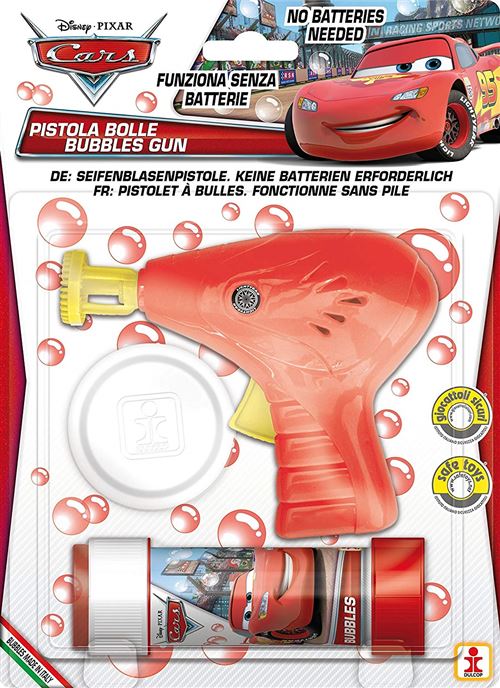 DULCOP 500.063500 - Cars - Pistolet à Bulle - 12 x 9,75 x 4,9 cm - Tube de Savon - 60 ml