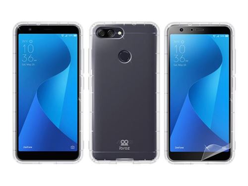 Ibroz Clear Case+Verre trempé pour Asus Zenfone 4 Max Plus M1 ZB570TL