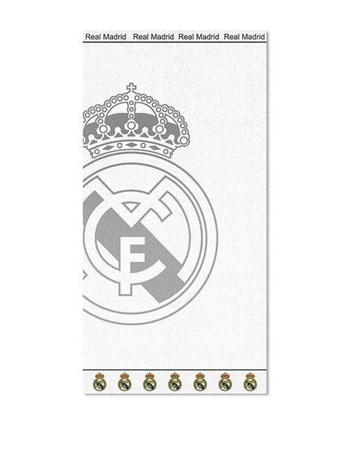 SECANETA Real Madrid C.F. Serviette de plage Jacquard 160 x 80 cm blanc