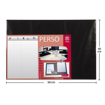 Sous main bureau personnalisable - Protection bureau Viquel Noir