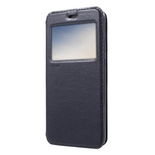 Etui en PU voir la fenêtre noble flip bleu foncé pour votre Huawei P20